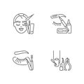 Face care linear icons set