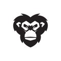 Face cartoon strong black monkey logo design vector graphic symbol icon illustration creative idea Royalty Free Stock Photo