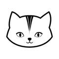 face cat feline curious small outline