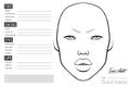 Face chart Blank. Makeup Artist Vector template.