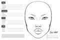 Face chart Blank. Makeup Artist Vector template.