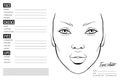 Face chart Blank. Makeup Artist Vector template.