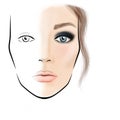 Face chart Makeup Artist Blank.