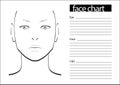 Face chart Makeup Artist Blank. Template.