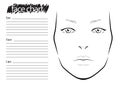 Face chart Makeup Artist Blank. Royalty Free Stock Photo