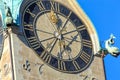 Face of the clock of the Fraumunster Cathedral in Zurich