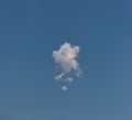 Face cloud in clean blue sky, panorama format