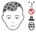 Face Collage of Covid Virus Items