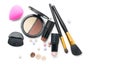 Face contouring makeup products over white. Highlight, shade, contour and blend