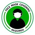 Face Covering Required or No Face Mask No Entry Round Badge Sticker Sign Royalty Free Stock Photo