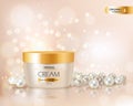 Face Cream Container And Pearls
