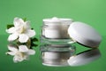 Face cream and gardenias Royalty Free Stock Photo