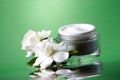 Face cream and gardenias Royalty Free Stock Photo