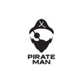 Face crew pirate vintage logo design vector graphic symbol icon sign illustration creative idea