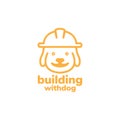 Face cute dog with building helmet logo design vector graphic symbol icon illustration creative idea Royalty Free Stock Photo