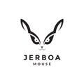 Face cute jerboa mouse logo design vector graphic symbol icon illustration creative idea