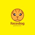 Face cute puppy dog circle shape logo design, vector graphic symbol icon illustration creative idea Royalty Free Stock Photo