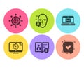Face declined, International globe and E-mail icons set. Seo timer, Technical algorithm and Confirmed signs. Vector
