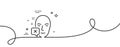 Face declined line icon. Human profile sign. Continuous line with curl. Vector