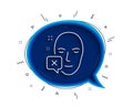 Face declined line icon. Human profile sign. Vector