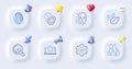 Face declined, Time management and Fingerprint line icons. For web app, printing. Vector