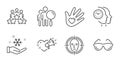 Face detect, Love message and Time management icons set. Vector