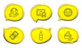 Wine bottle, Bitcoin and Night cream icons set. Face detect sign. Vector