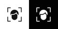 face detection icon Black line art vector logo set