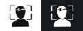 face detection icon linear graphics set vector in black