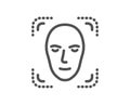 Face detection line icon. Head recognition sign.