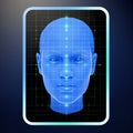 Face detection or recognition. Computer vision and artificial intelligence concept. Facial recognition. Face ID for man Royalty Free Stock Photo