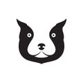 Face dog black cute cartoon logo design, vector graphic symbol icon illustration creative idea Royalty Free Stock Photo