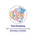 Face drooping concept icon