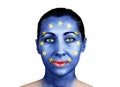 Face with the European Union flag Royalty Free Stock Photo