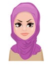 Face expression of Arabic woman - angry