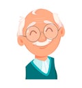 Face expression of grandfather, cheerful