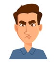 Face expression of a man - dissatisfied, angry. Male emotions. Royalty Free Stock Photo