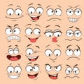 Face expression set. vector illustration emoticon cartoon Royalty Free Stock Photo