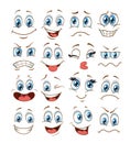 Face expression set. vector illustration emoticon cartoon Royalty Free Stock Photo