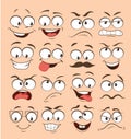 Face expression set. vector illustration emoticon cartoon Royalty Free Stock Photo