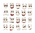 Face expression set. vector illustration emoticon cartoon.cute emoticons Royalty Free Stock Photo