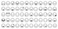 Face expressions icons. Line kawaii face expression japanese anime character. Emotion smile, kiss and cry, angry vector
