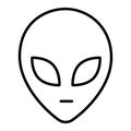 Face of extraterrestrial alien simple monochrome lineart icon cosmos creature logo galaxy monster Royalty Free Stock Photo