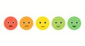 Face feedback. Satisfaction level vector icon. Happy sad good bad customer emotion