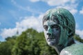 Face of a female bronze statue - portrait of woman sculpture Royalty Free Stock Photo