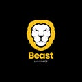 Face flat modern lion beast logo design