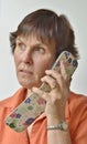 Face of a Focussed Middle-aged Woman Royalty Free Stock Photo