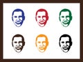 face of former President Barack Obama in different colors