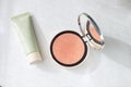 Face foundation green tube Pressed powder Blush Make up Beauty c