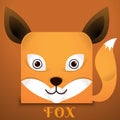 Face fox square style Royalty Free Stock Photo